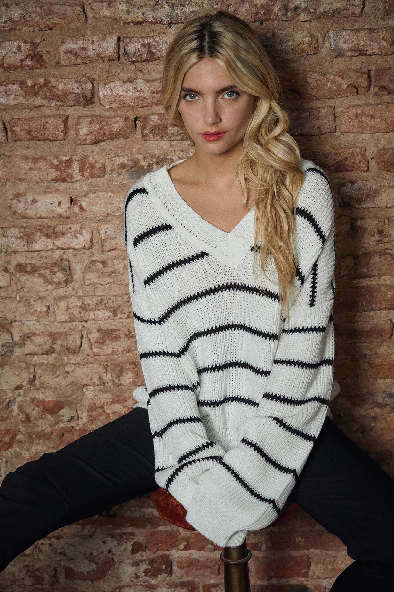 SWEATER KRIPTON BLANCO/NEGRO