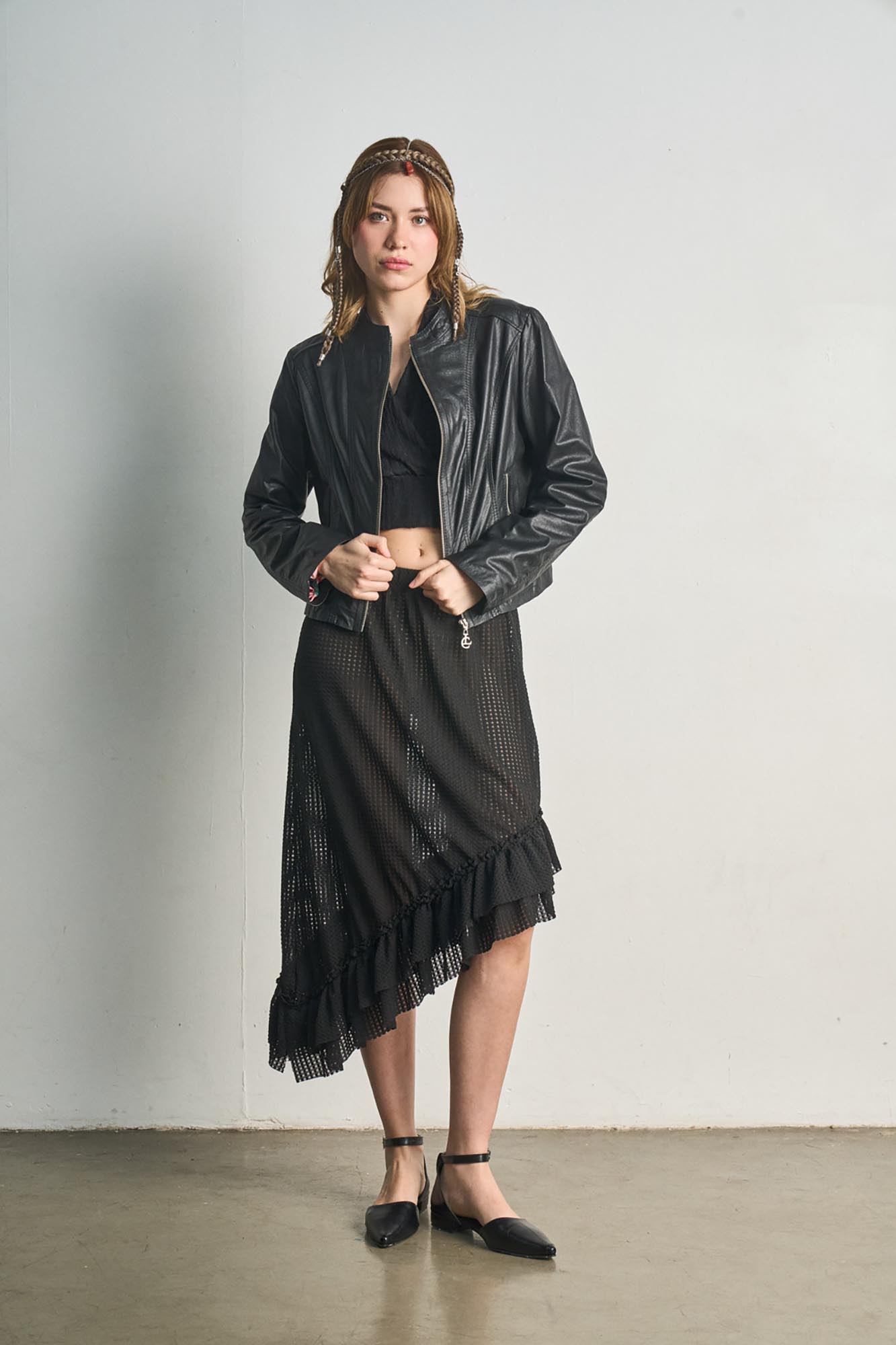 CAMPERA DE CUERO NOCTILUZ NEGRO